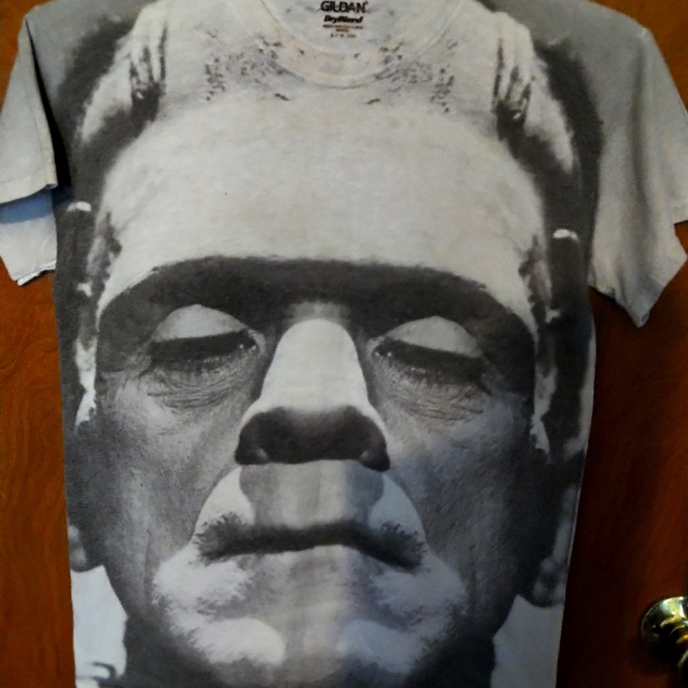 Vintage 2000s frankenstein all over print t shirt